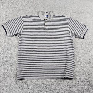 Vintage Olympics Shirt Men XL Gray Striped Polo Sydney 2000 Embroidery Y2K Bonds